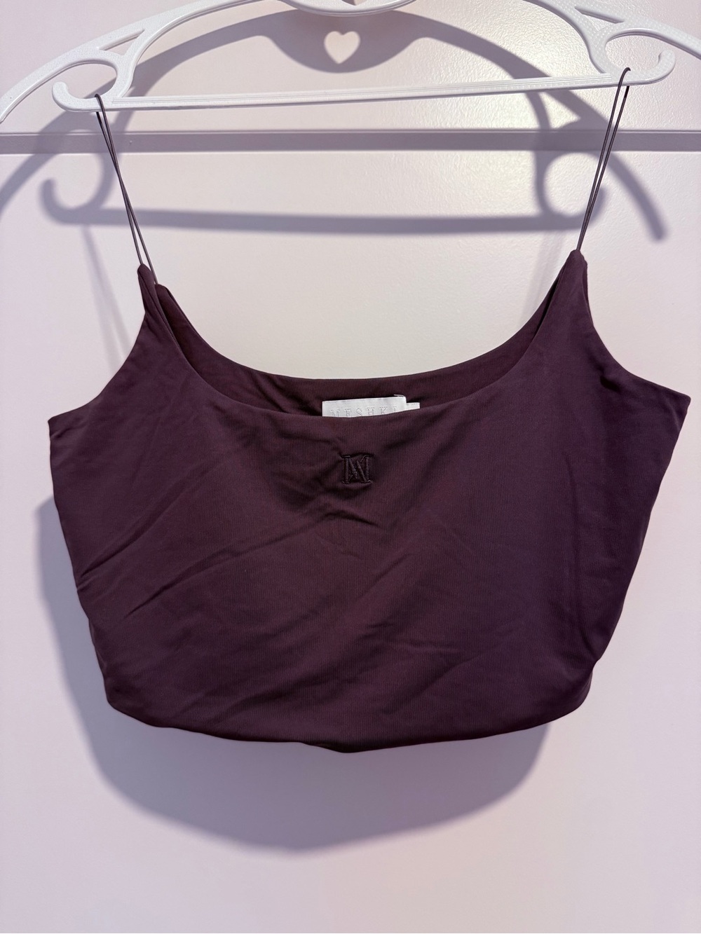 Meshki Plum Spaghetti Strap Crop Top